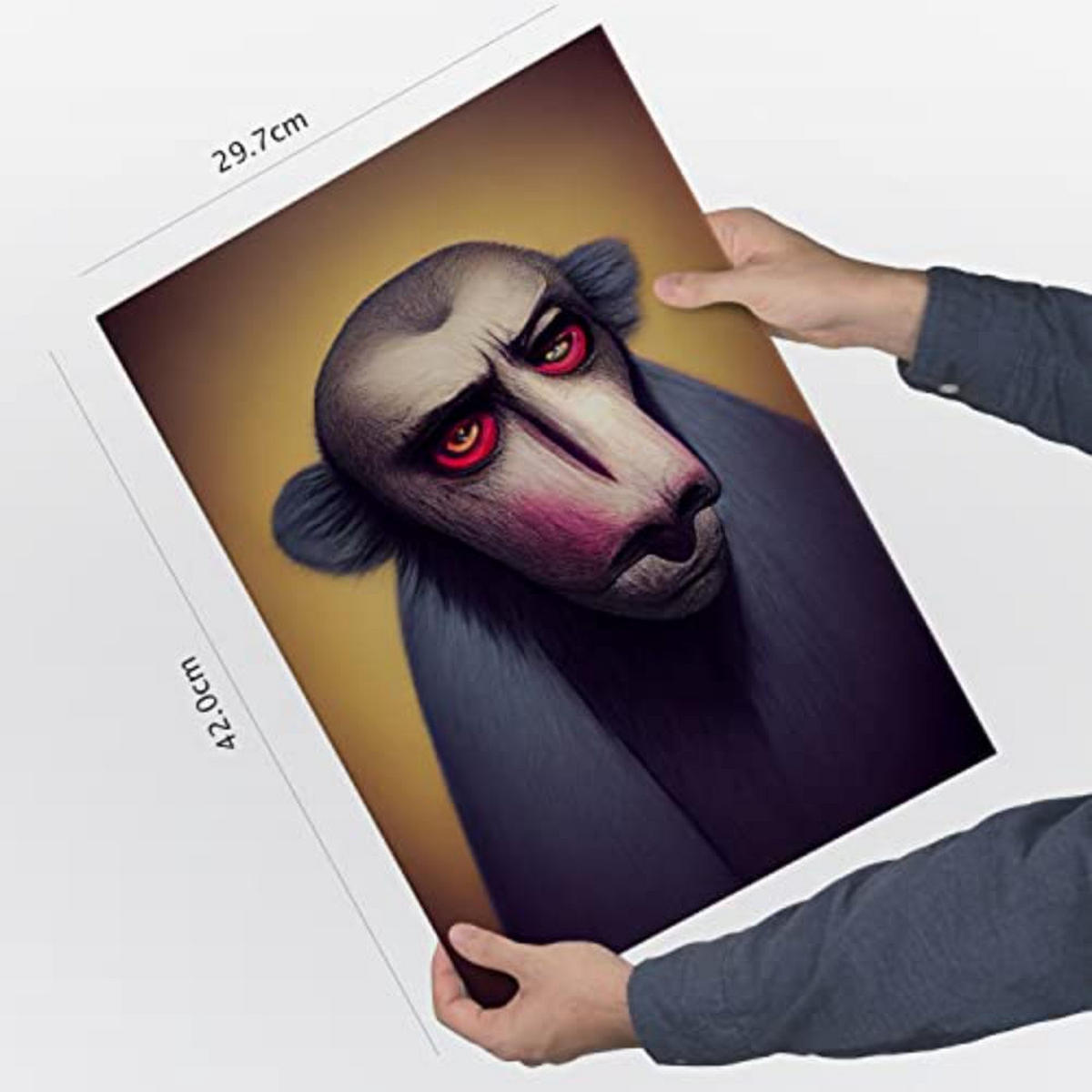 POSTER Set mit 4 Neugierig Tier im T Burton Goth Stil A3 Rahmenlos - Klar, Papier (29.7/3cm) - Nacnic