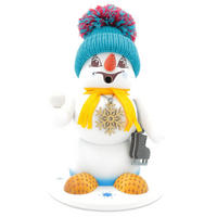 RAUCHFIGUR Schneemann Weiß Schlittschuh 19 cm - Multicolor, Holz (15/19/0.1cm)