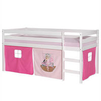 HOCHBETT ERIK 90x200 cm weiß/rosa - Weiß/Rosa, Holz (97/112/207cm) - IDIMEX