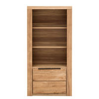 REGAL - Eiche teilmassiv - Eiche / Eiche Dekor - Schwarz/Braun, Holz/Holzwerkstoff (70/141/40cm) - home24