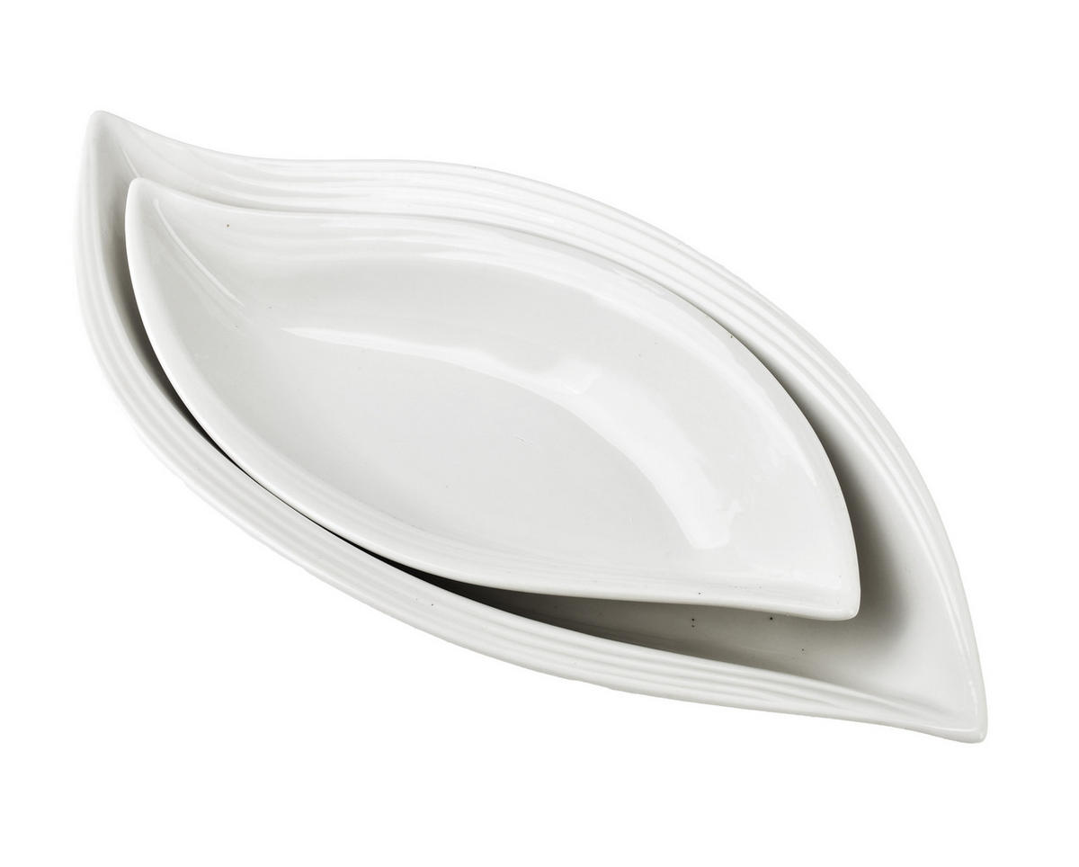 SERVIERSCHALE Basic Weiß 32/15/6 cm Keramik - Weiß, Keramik (15/6/32cm) - Mondex