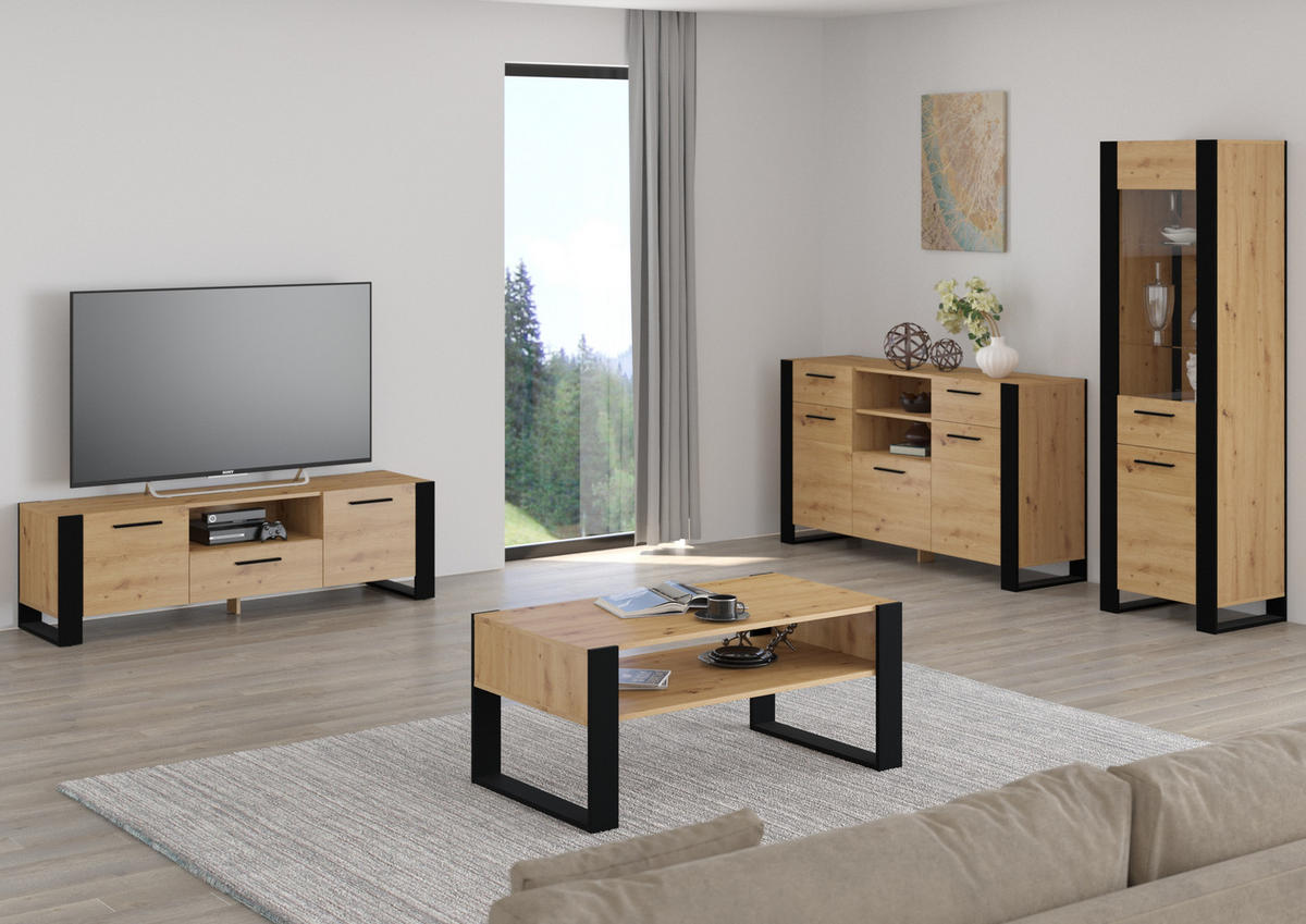 KOMMODE Artisann 155/87/45 - Eiche Artisan, Holzwerkstoff (155/87/45cm) - RAUMHIRSCH FURNITURE