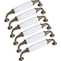 SCHRANKKNOPF 6er-Set Keramik 128 mm - Goldfarben, Keramik (0.1/3.3/1.44cm)