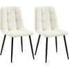 STUHL 2er Set Stoff Creme - Creme/Schwarz, Textil/Metall (45/84/55cm) - CLP