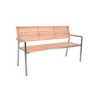 GARTENBANK Leon 3-Sitzer Terrassenbank - Silberfarben, Holz (144/86/56cm) - DELUKE