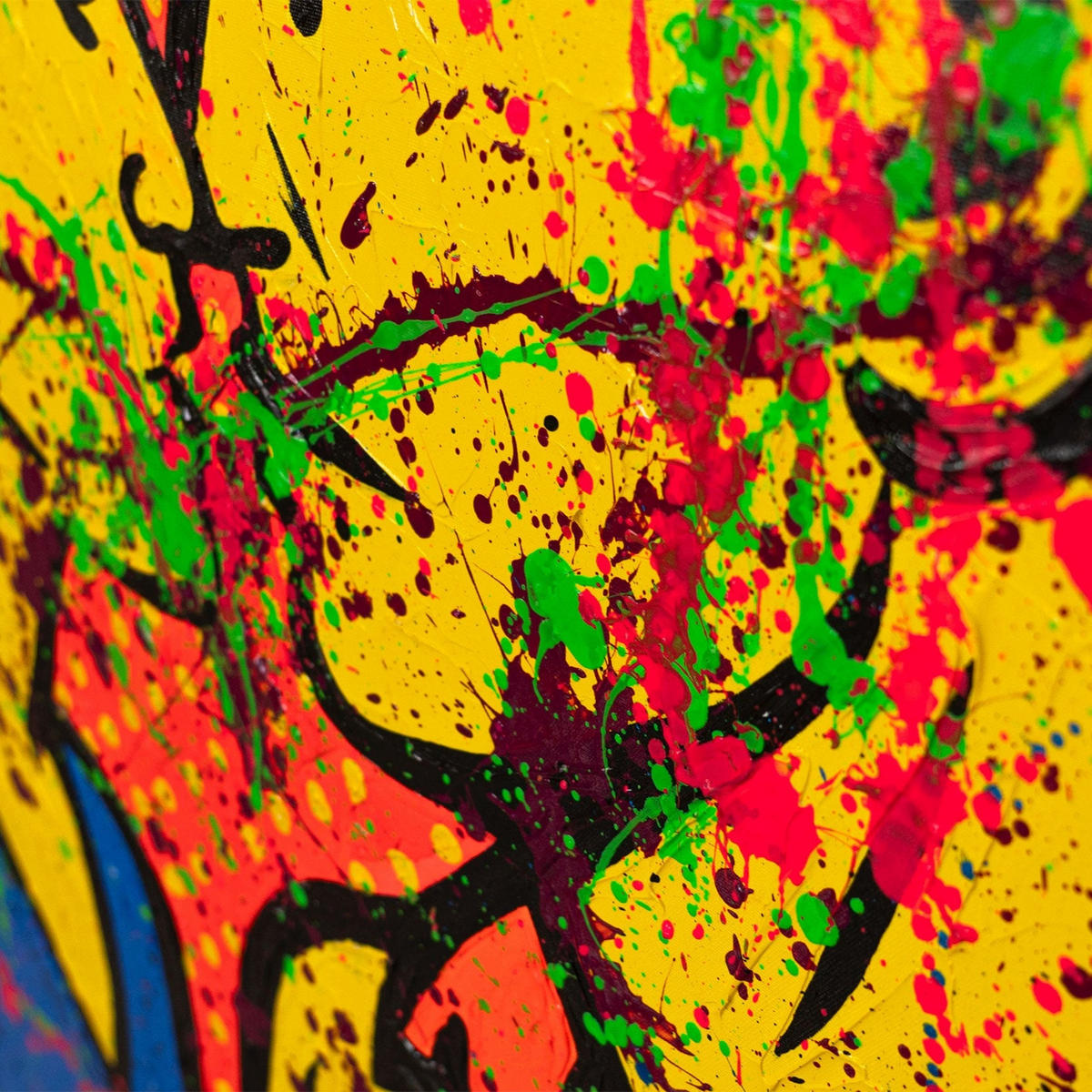 GEMÄLDE Farbiger Kuss Schattenfugenrahmen Gold 120x80 cm - Goldfarben, Holz (120/80cm) - YS-art gallery