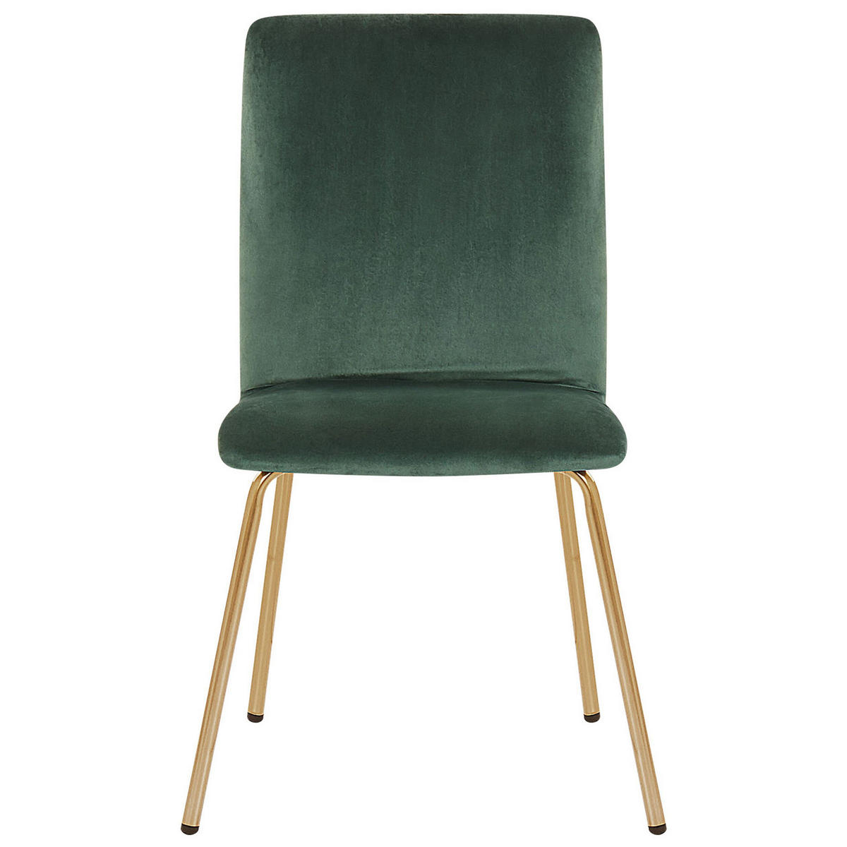 ESSZIMMERSTUHL 2er-Set Samtstoff Grün Rubio - Grün, Textil/Metall (47/80/41cm) - Beliani