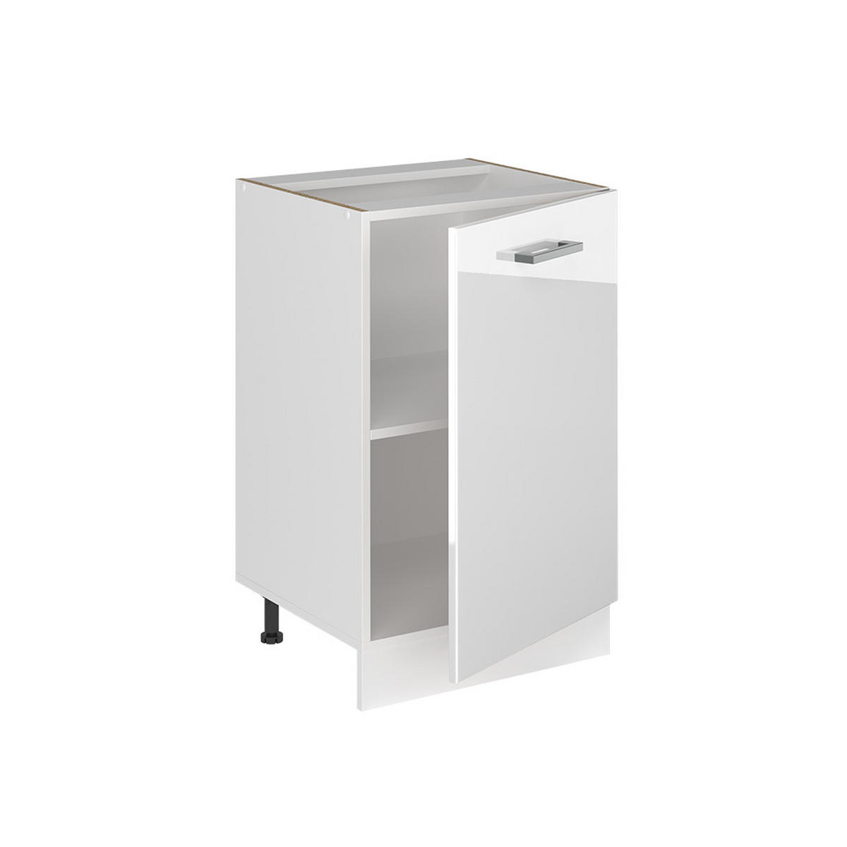KÜCHENUNTERSCHRANK R-Line, Weiß Hochglanz/Weiß, 50 cm ohne Arbeitsplatte - Weiß Hochglanz/Weiß, Holzwerkstoff (50/81.6/46cm) - Vicco
