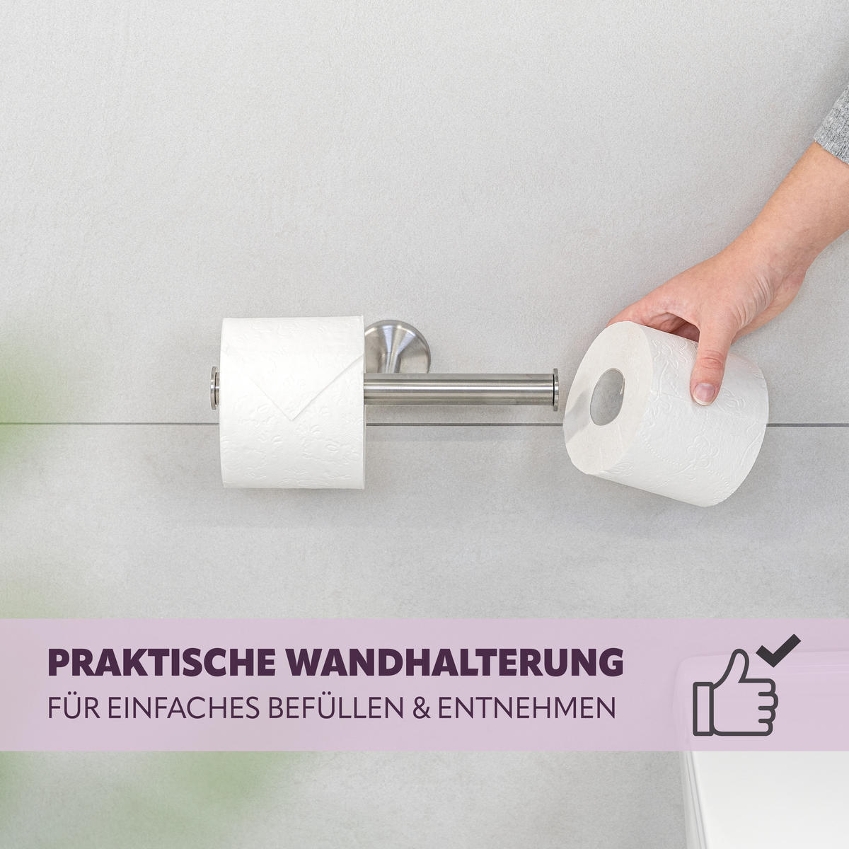 TOILETTENPAPIERHALTER PIAZZA, Edelstahl - Edelstahlfarben, Metall (24/6/10cm) - bremermann