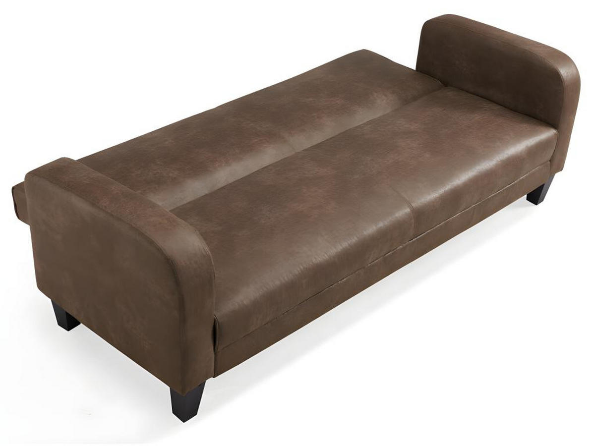 SCHLAFSOFA 3-Sitzer - Vintage Look - INICIO - Braun, Textil (83/85/215cm) - Vente-Unique