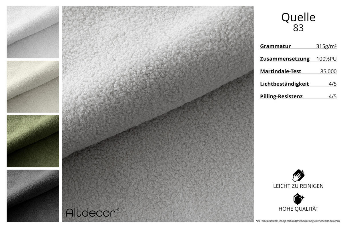 ECKSOFA mit Schlaffunktion und Bettkasten LIRA-L - 264x172x89 Hellgrau - Hellgrau, Holzwerkstoff/Textil (264/172cm) - ALTDECOR