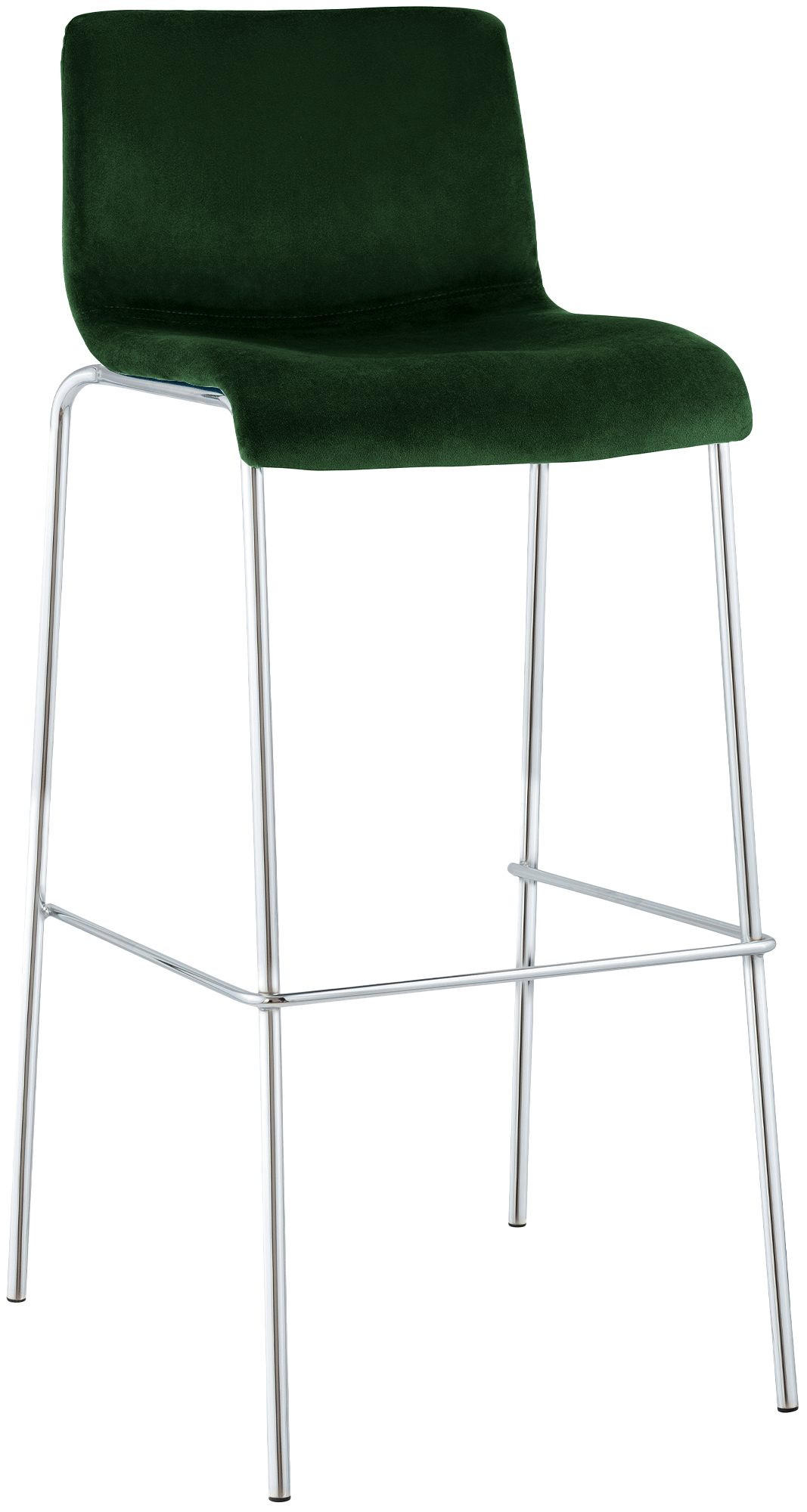 BARHOCKER Samt Grün - Chromfarben/Grün, Textil/Metall (43/100/48cm) - CLP