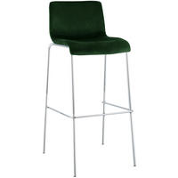 BARHOCKER Samt Grün - Chromfarben/Grün, Textil/Metall (43/100/48cm) - CLP