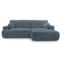 ECKSOFA Fuerro Hellblau Strukturstoff - Schwarz/Hellblau, Kunststoff/Textil (168/260cm) - Selsey
