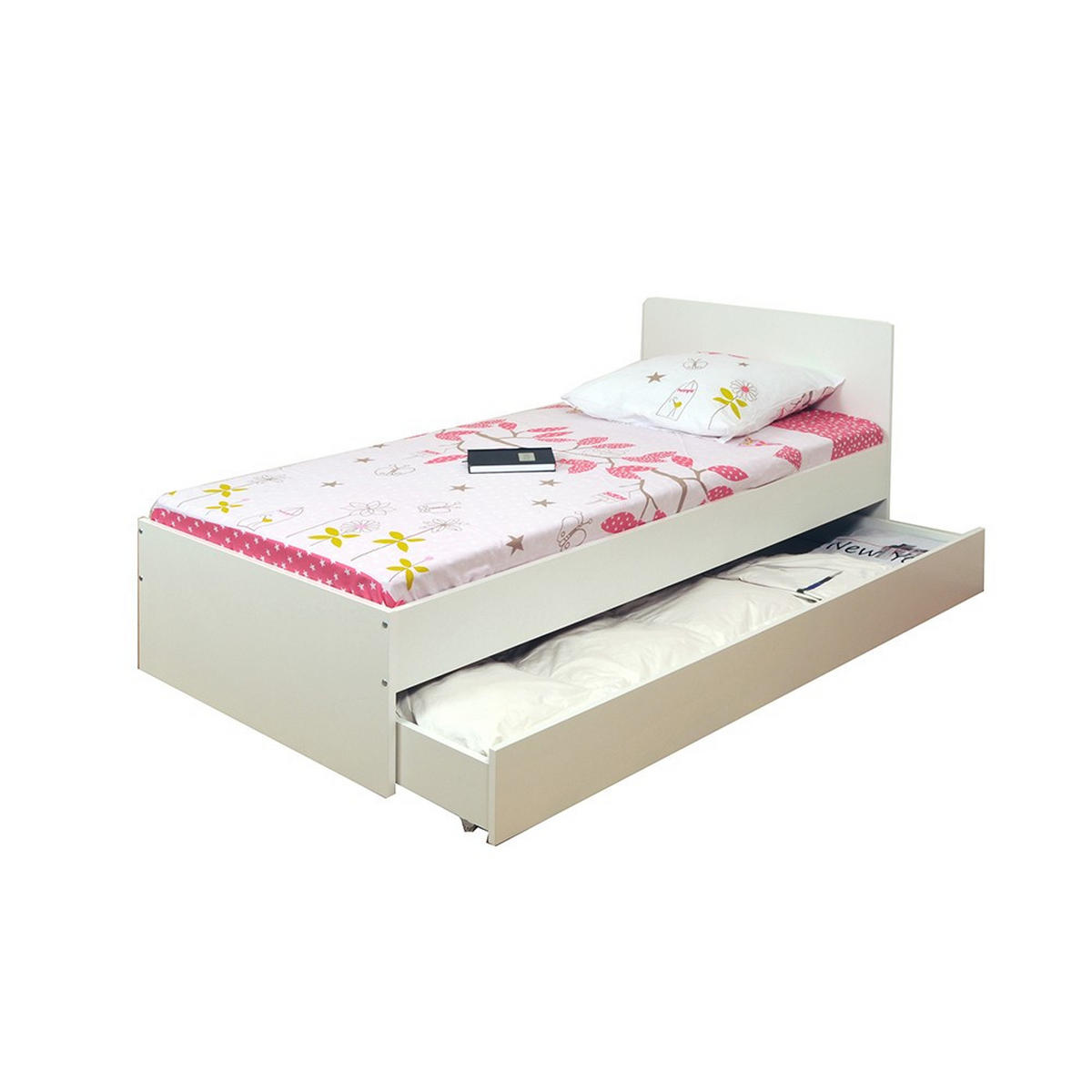 BETT OSLO mit Schublade / Bett 90x190 - Weiß - Weiß, Holzwerkstoff (90/190cm) - Weber Industries