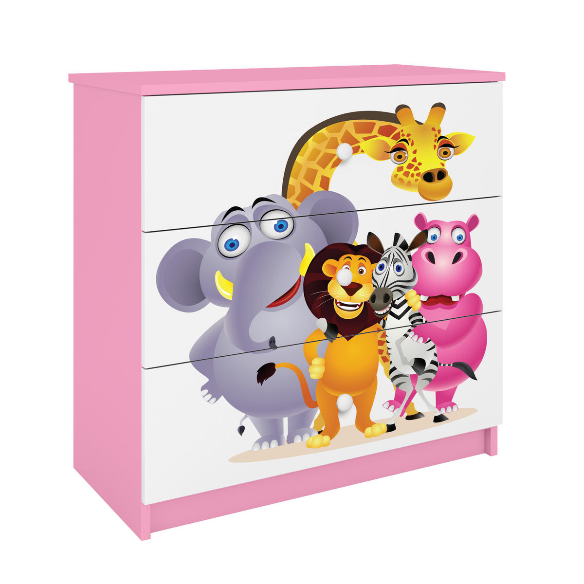 KOMMODE Babydreams ZOO 81/81/41 - Rosa, Holzwerkstoff (81/81/41cm) - RAUMHIRSCH FURNITURE
