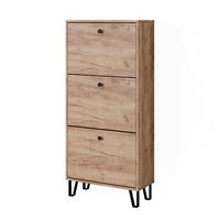 SCHUHKIPPER Siri Goldkraft Eiche 60 x 130 cm mit 3 Klappschubladen - Honigeiche, Holzwerkstoff (130/60/26cm) - Vicco