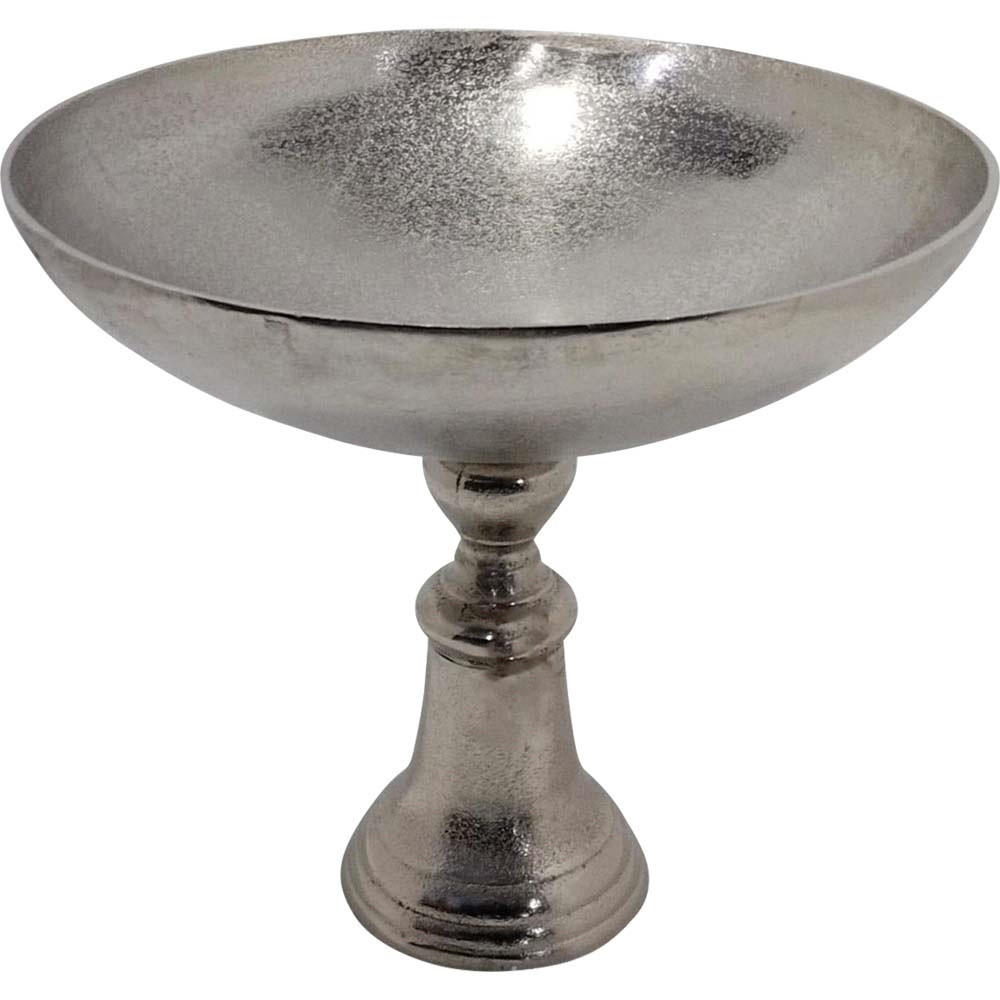 SCHALE Brush - Silber - 41/41/30 cm - Silberfarben, Metall (30cm) - Lesli Living