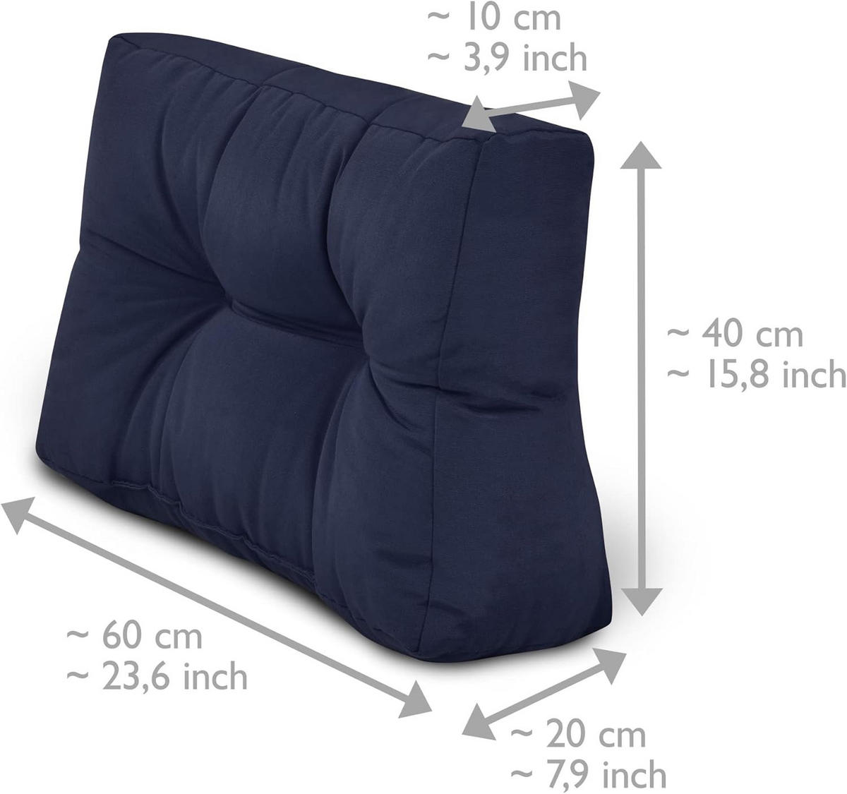 PALETTENKISSEN ECO Style Sitz 120x80x15cm Dunkelblau + Rücken (2tlg) - Dunkelblau, Textil (80/15/120cm) - Beautissu 