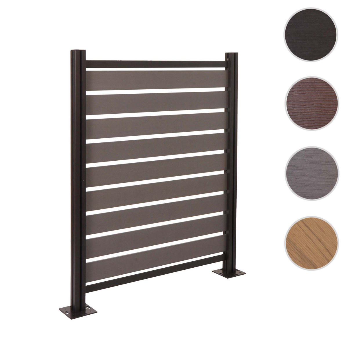 MÜLLTONNEN-ZAUN Alu 130x110x6cm Basis Grau - Grau, Metall (110/130/6cm) - PROREGAL