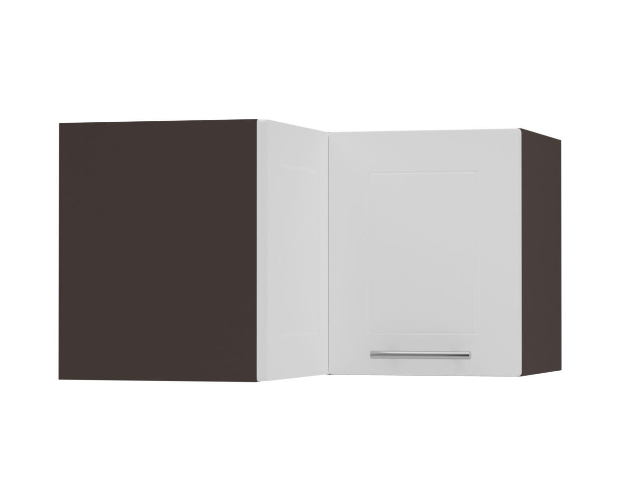 Feldmann-Wohnen Eckhängeschrank Weiß, Dunkelgrau 60x36x60 cm