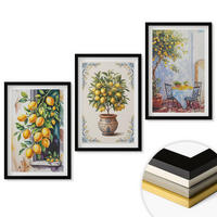 WANDBILDER 3er-Set - 40x60 cm Schwarzer Rahmen - Zitronenbäume Früchte Sonne - Schwarz, Kunststoff (40/60cm) - ArtPrintCave