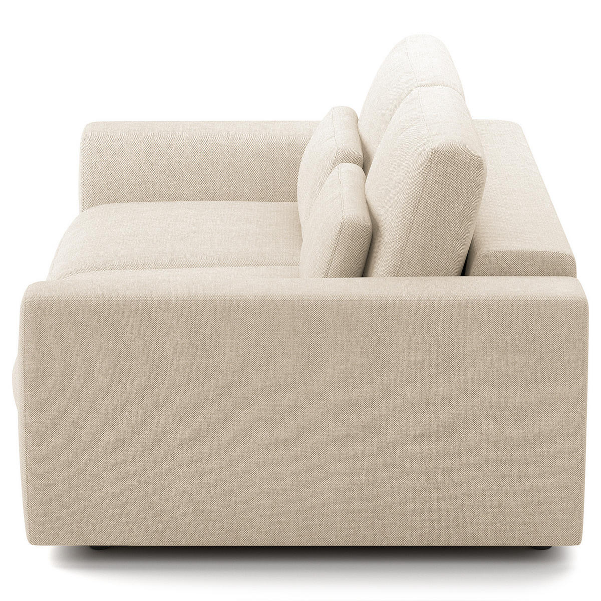 2-SITZER SOFA - Beige/Schwarz, Kunststoff/Textil (182/80/117cm) - home24