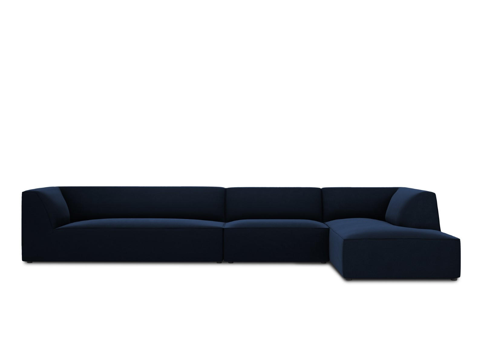 ECKSOFA rechts Ruby aus Samt königsblau 5 Sitzplätze - Blau, Textil (180/366cm) - Micadoni
