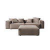 SOFA CELESTE Taupe Cord - Taupe/Schwarz, Kunststoff/Textil (302/72/114cm) - KAWOLA