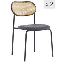 STUHL 2er-Set Kunstleder Schwarz - Schwarz, Textil (49/81/50cm) - Nordlys