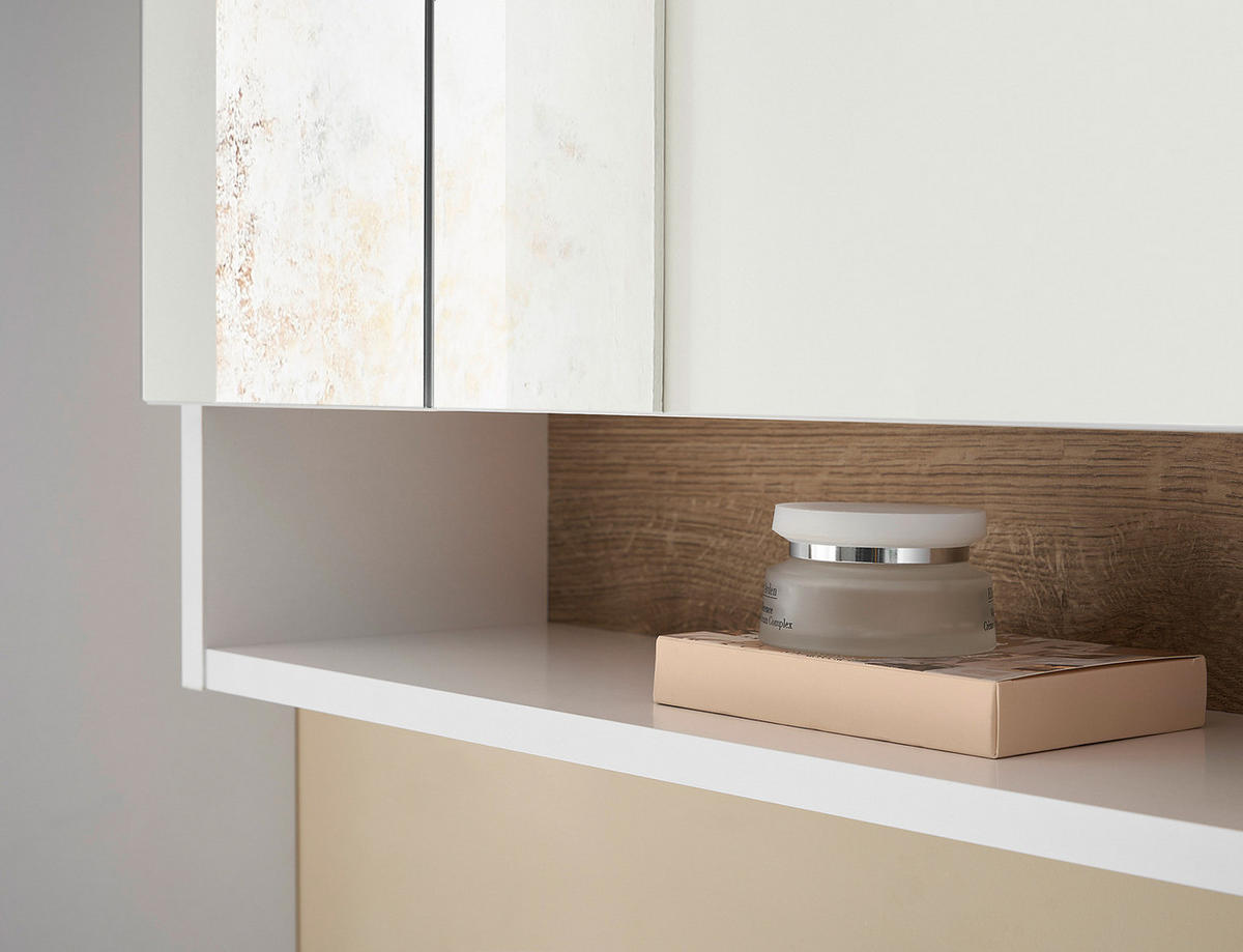 SPIEGELSCHRANK mit Beleuchtung - Weiß, Holzwerkstoff (80/76/22cm) - home24