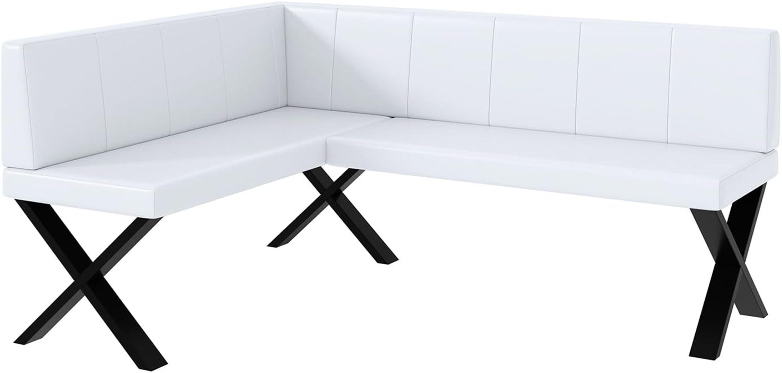 ECKBANK PETER_X - Weiß, Leder (128/168cm) - Meblini