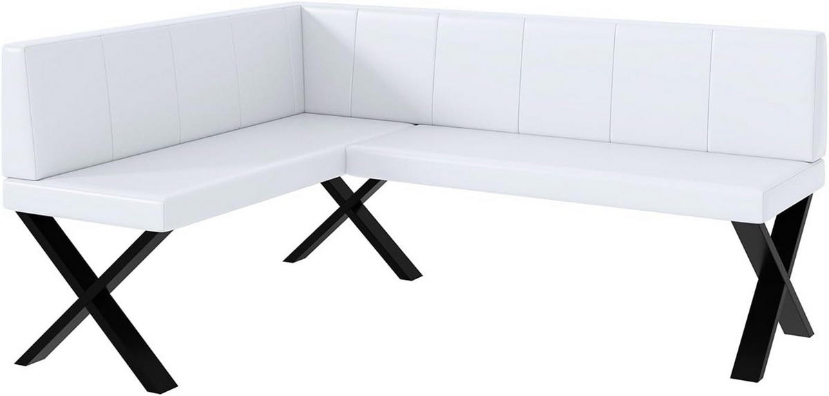 ECKBANK PETER_X - Weiß, Leder (128/168cm) - Meblini
