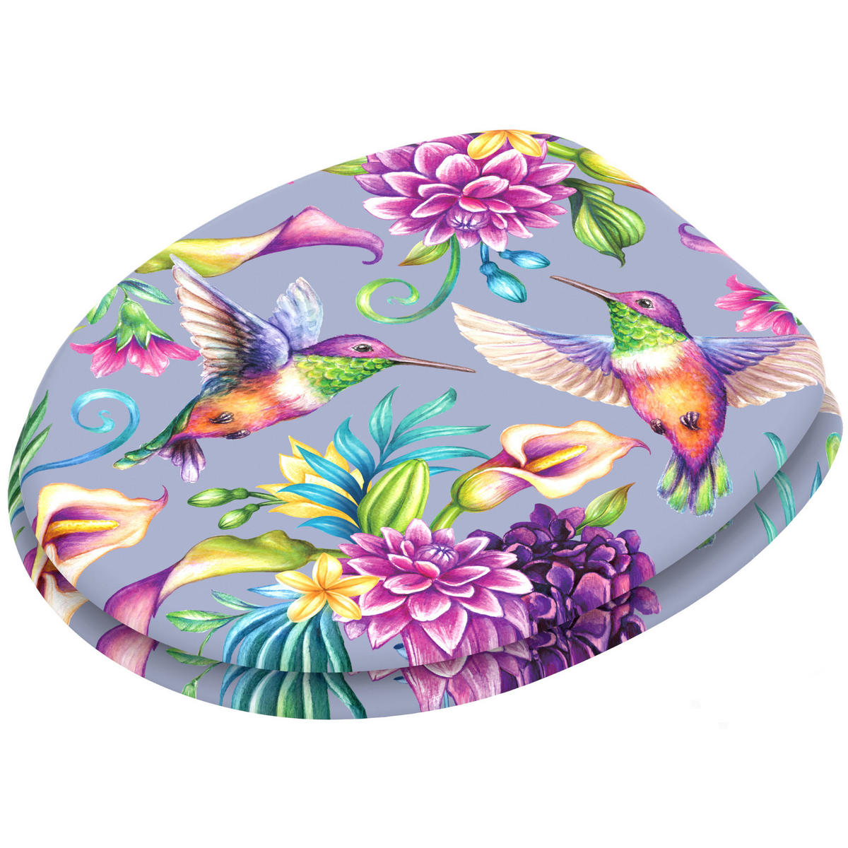 WC-SITZ Kolibri - Lila, Holzwerkstoff (38/6/47cm) - Sanilo