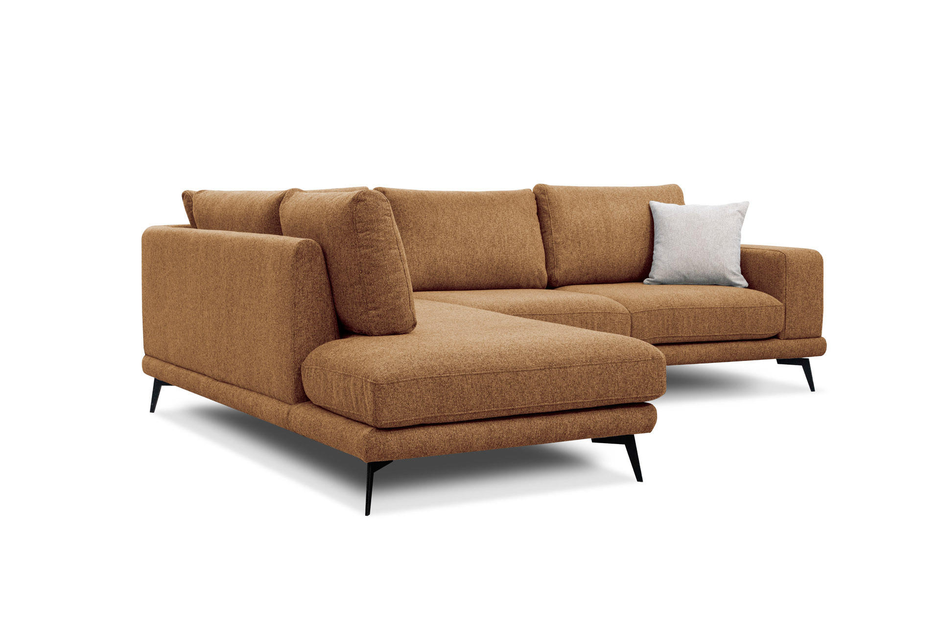 ECKSOFA MEDIOLANE 5-Sitzer, orange - Orange, Holzwerkstoff/Textil (219/282cm) - Courtois Laville