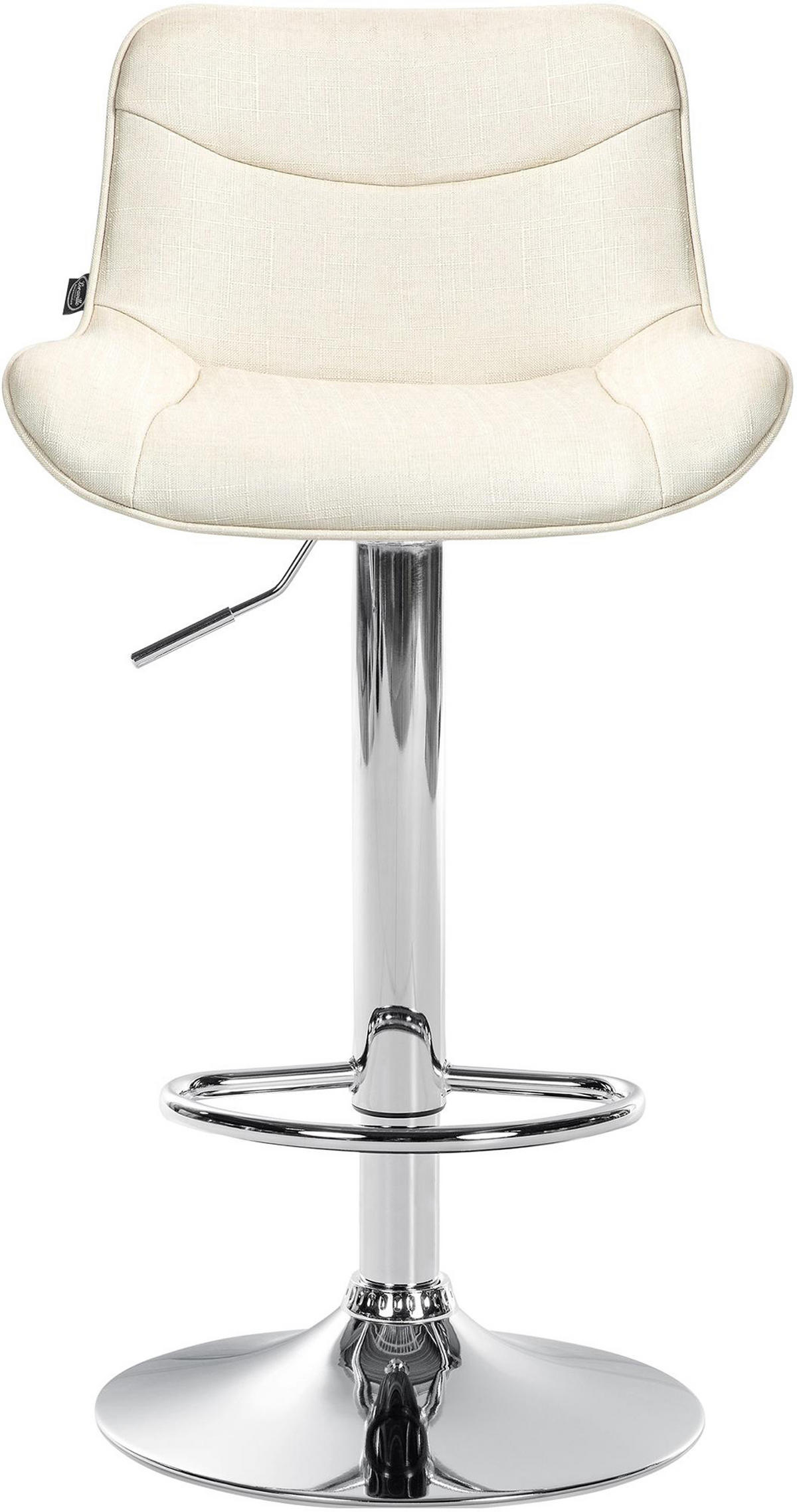 BARHOCKER 2er Set Vulcano Stoff chrom creme - Chromfarben/Naturfarben, Textil/Metall (49/106/51cm) - TPFLiving