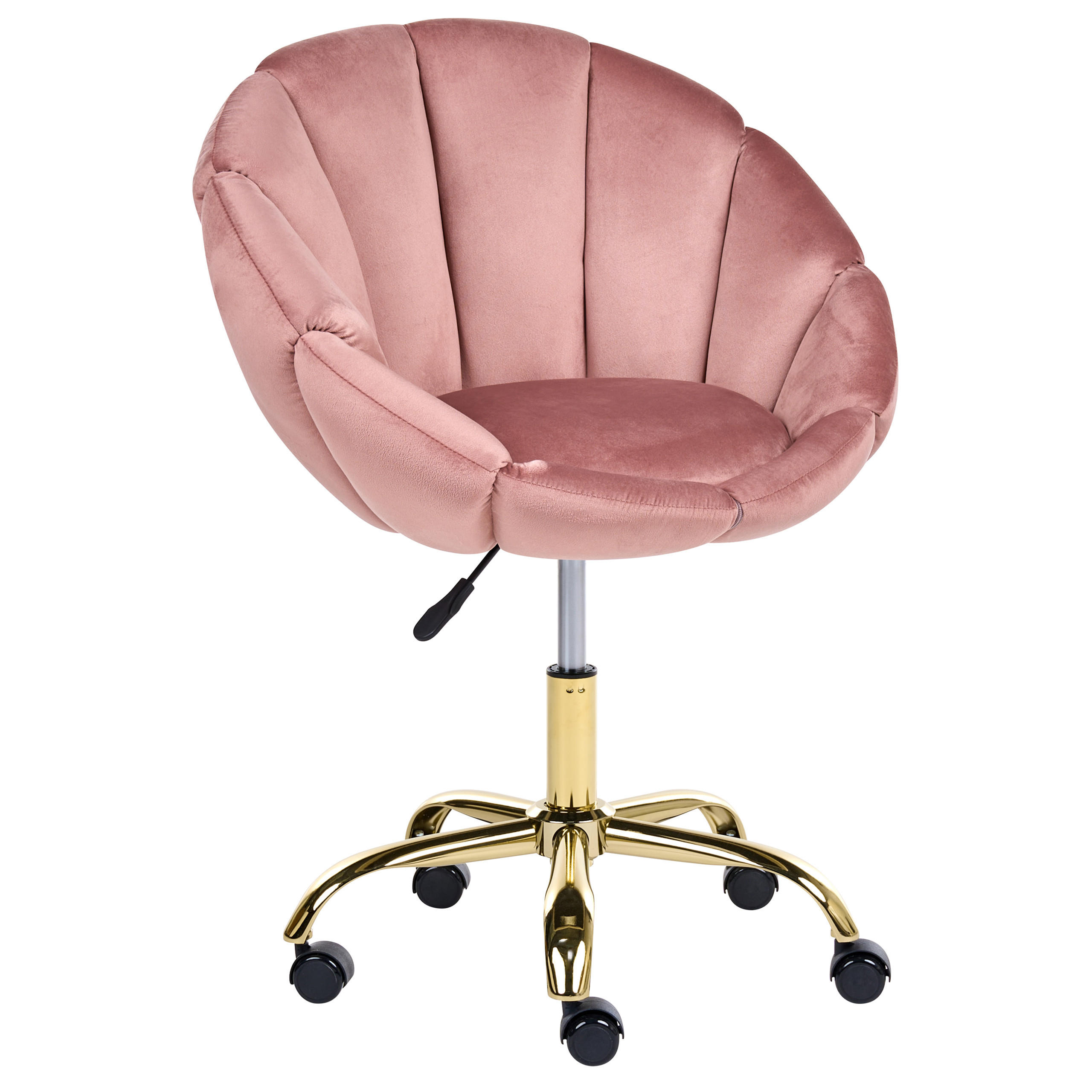 SCHREIBTISCHSTUHL Samtstoff Rosa Annabelle - Pink, Textil (66/81/39cm) - Beliani