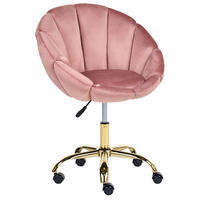 SCHREIBTISCHSTUHL Samtstoff Rosa Annabelle - Pink, Textil (66/81/39cm) - Beliani