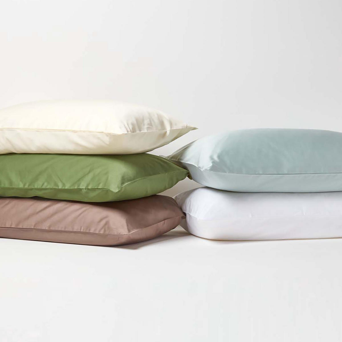 SATIN-BETTLAKEN ohne Gummizug, Bio-Baumwolle, Fadendichte 400 - Grün, Textil (180/290cm) - Homescapes
