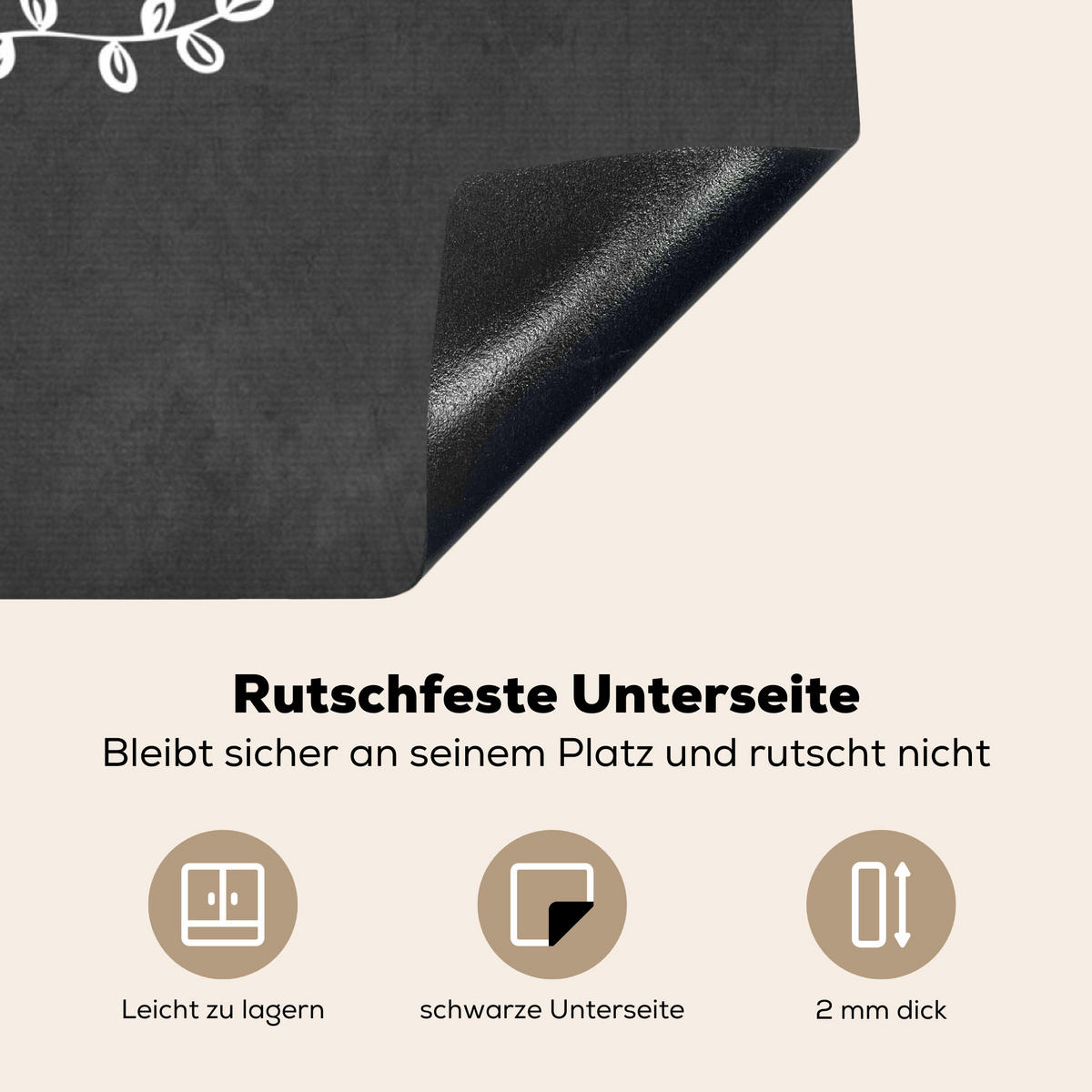 HERDABDECKPLATTE Zitat - Einen schönen Tag - Grau - Weiß Induktionsmatte 78x78 cm - Anthrazit, Kunststoff (78/78/0.2cm) - MuchoWow