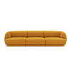 SOFA Miley aus Samt gelb 3 Sitzplätze - Gelb, Textil (90/70/255cm) - Micadoni