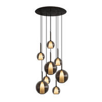 GALERIELEUCHTE Belluna 8-flammig Rauch Ø 14/24cm - Anthrazit, Glas (24/24/45cm) - s.luce