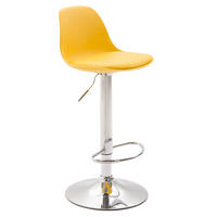 BARHOCKER Kilian, Gestell Metall in Chromoptik, Kunstleder Gelb - Chromfarben/Gelb, Kunststoff/Textil (39/100/43cm) - TPFLiving