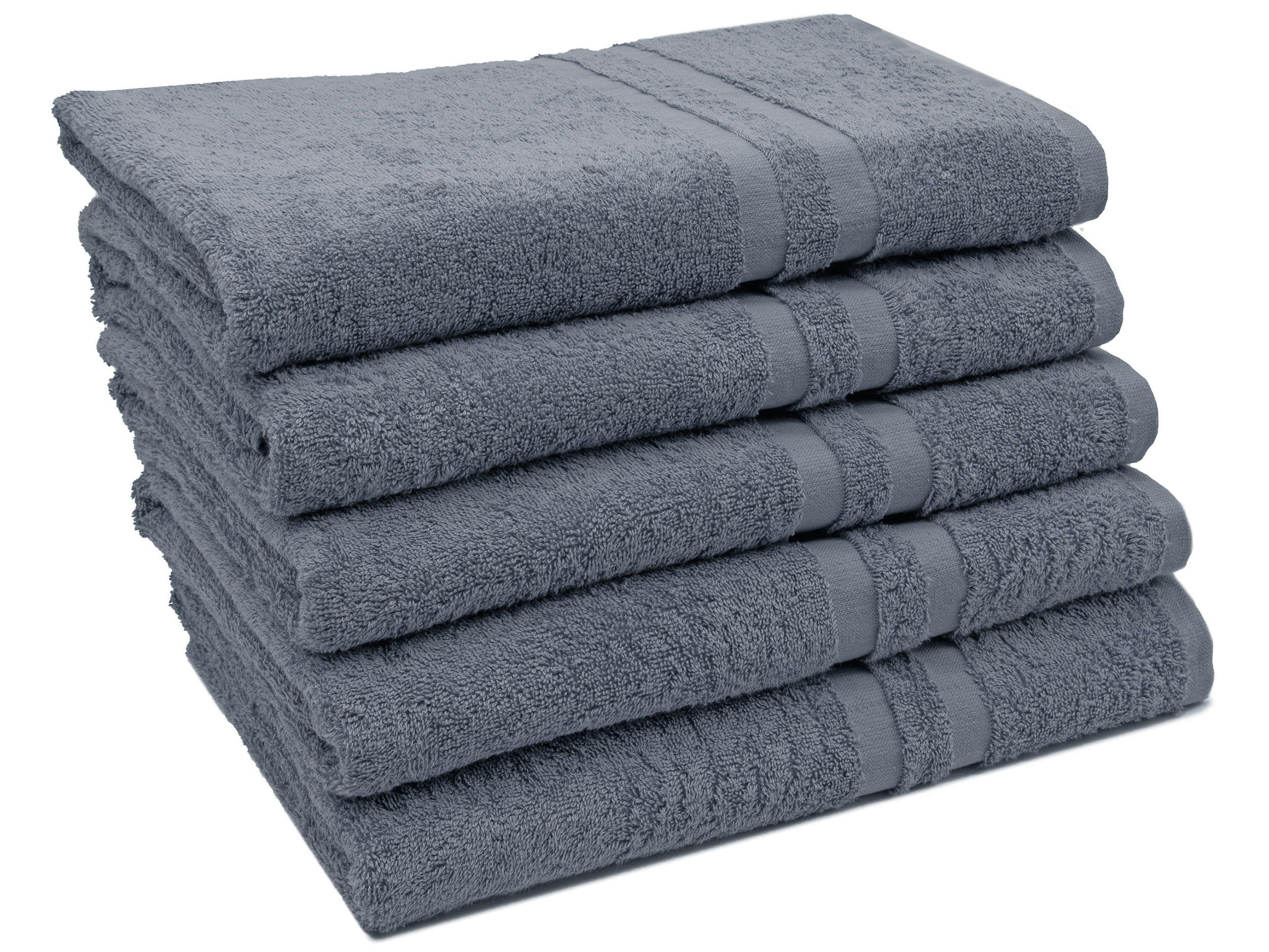 DUSCHTÜCHER, 5er-Set, 70x140 cm, 100% Baumwolle, Grau - Grau, Textil (70/140cm) - Zollner