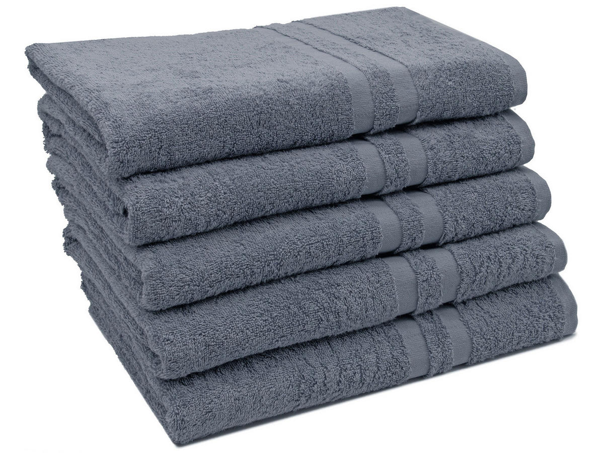 DUSCHTÜCHER, 5er-Set, 70x140 cm, 100% Baumwolle, Grau - Grau, Textil (70/140cm) - Zollner