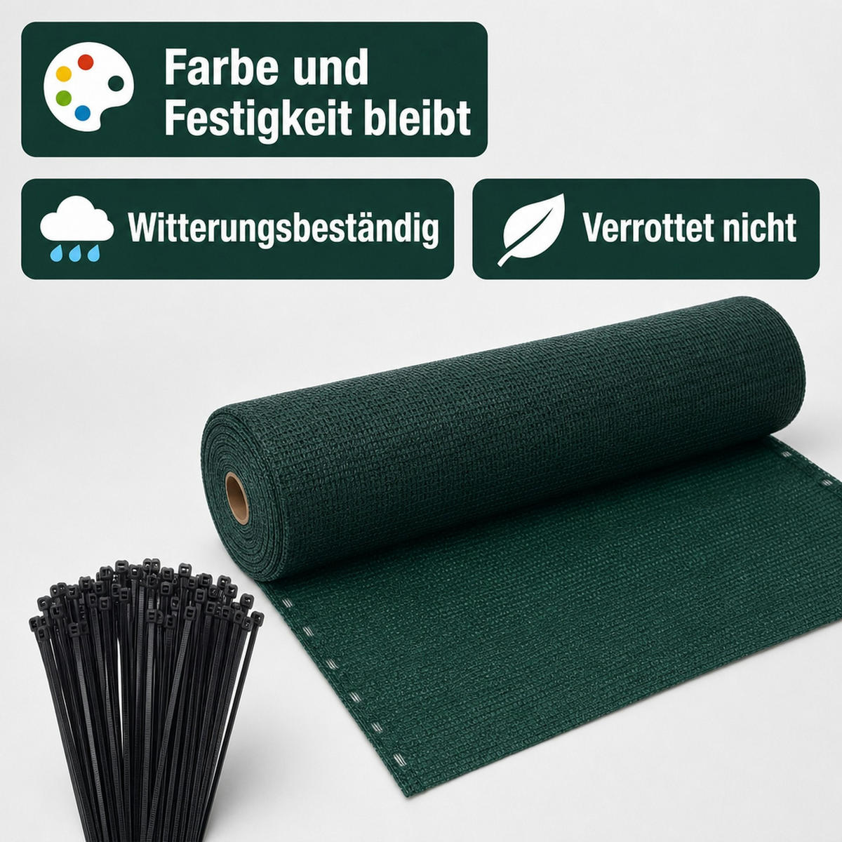 SICHTSCHUTZNETZ - Dunkelgrün, Kunststoff (180/180cm) - KLASEBO