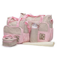 WICKELTASCHE Stella pink 3-teiliges Set, Isoliertasche, Wickelunterlage, Schultergurte, Fächer - Rosa, Textil (40/29/16cm) - Moni