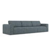 4-SITZER-SOFA Strukturstoff Stoff Blau - Blau/Blaugrau, Kunststoff/Textil (314/80/103cm) - Makamii
