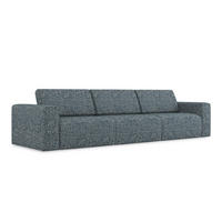 4-SITZER-SOFA Strukturstoff Stoff Blau - Blau/Blaugrau, Kunststoff/Textil (314/80/103cm) - Makamii