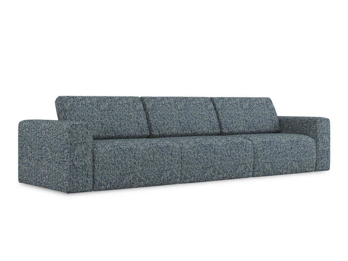4-SITZER-SOFA Strukturstoff Stoff Blau - Blau/Blaugrau, Kunststoff/Textil (314/80/103cm) - Makamii